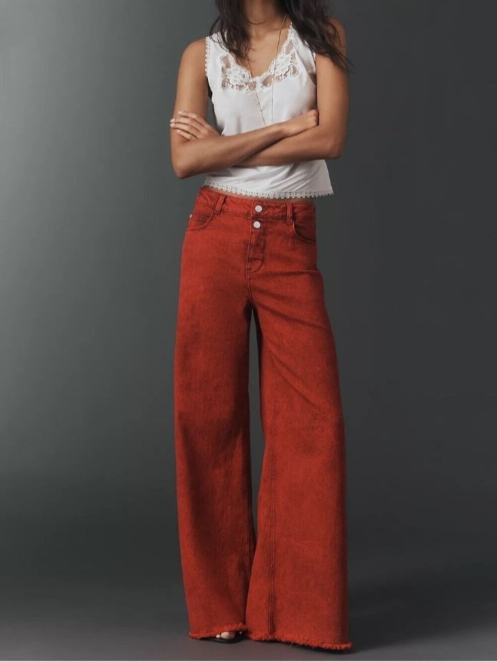 NWT Size 23 Tall - Pilcro Mid-Rise Ultra-Wide-Leg Jeans 99% Cotton (NWT US$ 148)